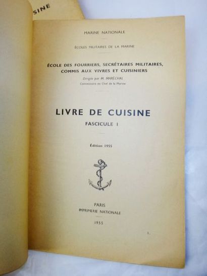 null MARINE NATIONALE. Livre de cuisine Paris, Imprimerie Nationale, 1955. 2 volumes...