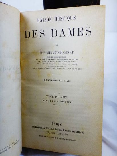 null MILLET-ROBINET. Maison rustique des Dames Paris, Librairie Agricole, 1873. 9ème...