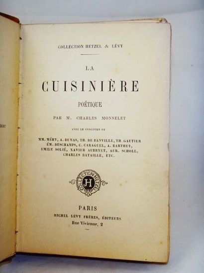 null MONSELET, Charles. La Cuisinière Poétique. Paris, Michel Levy, collection Hetzel...