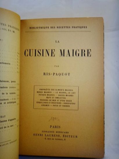 null RIS-PAQUOT. Recettes pratiques concernant la Cuisine Maigre. Paris, H.Laurens,...