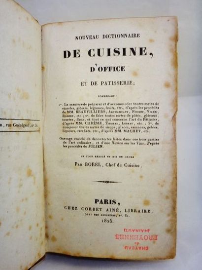null BOREL, chef de cuisine. Nouveau Dictionnaire de Cuisine, d'Office et de Patisserie...
