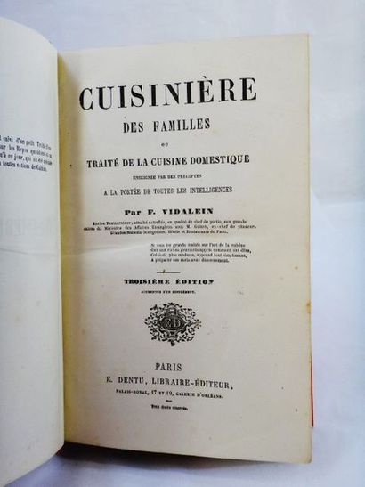null VIDALEIN, F. La Cuisinière des Familles ou Traité de la cuisine domestique enseignée...