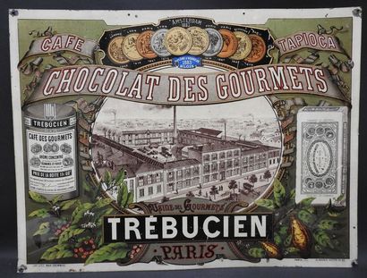 null Tôle lithographiée "Chocolat des Gourmets" Trébucien-Paris
40,5 x 53,5 cm