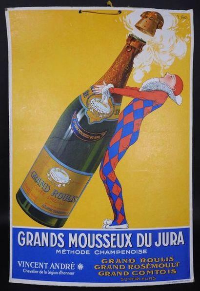 null Carton lithographié "Grand mousseux du Jura" d'après J.Stall
44 x 30 cm