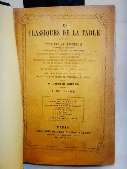 null AMERO, Justin. Les Classiques de la Table. Paris, Firmin Didot, 1855. Nouvelle...