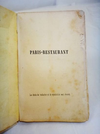 null COLLECTIF. Paris-Restaurant, par les Auteurs des Mémoires de Bilboquet. Paris,...