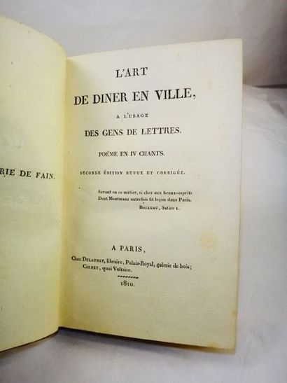 null COLNET de RAVEL, Charles-Jean-Auguste-Maximilien de . L'art de Dîner en Ville...