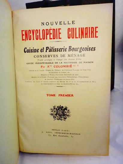 null COLOMBIE, Auguste. Nouvelle encyclopédie culinaire. La pâtisserie bourgeoise,...