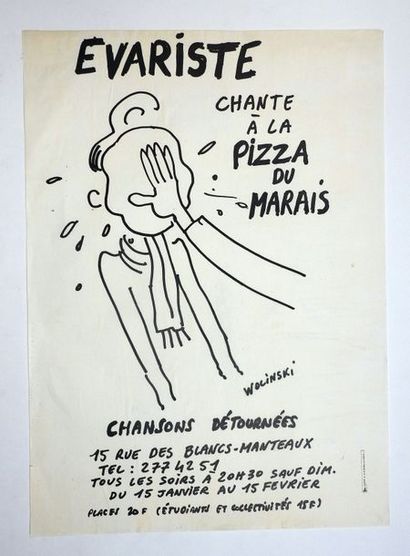 null WOLINSKI

Rare affiche pour Evariste chante à la pizza du marais
