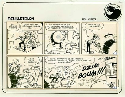 null GREG Michel

Achille Talon

Gag en deux strips, contrecollé sur le support éditeur

Encre...