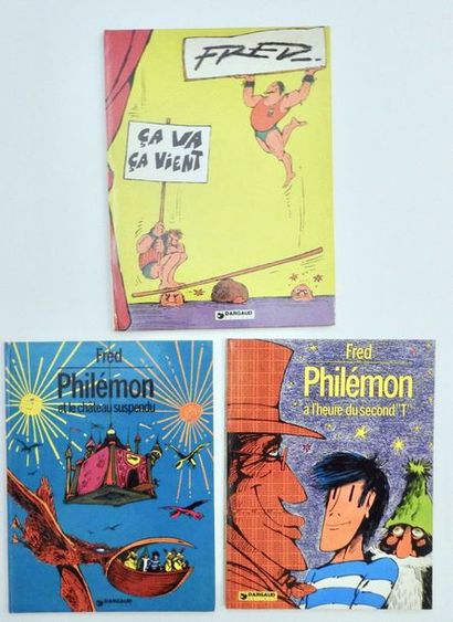 null FRED

Ensemble de trois albums avec dessins comprenant Philémon Le château suspendu,...