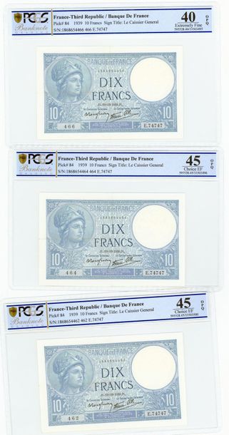 null 10 Francs Minerve type 1915 modifié


Ensemble de 8 billets gradés entre 35...