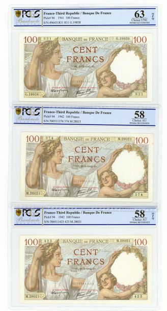 null 100 Francs Sully type 1939


Ensemble de 6 billets gradés entre 45 et 64 PCGS,...