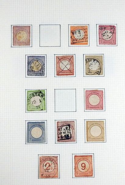 null 
ALLEMAGNE

Album de timbres montés sur charnière, bonnes valeurs, bloc 1930,...