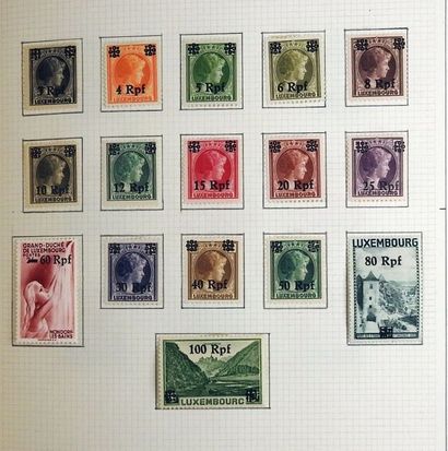null 
ALLEMAGNE

Album de timbres montés sur charnière, bonnes valeurs, bloc 1930,...