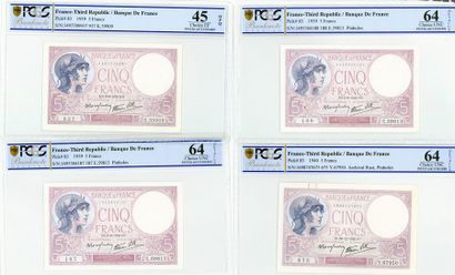 null 5 Francs Violet type 1917 modifié


Ensemble de 10 billets gradés entre 45 et...