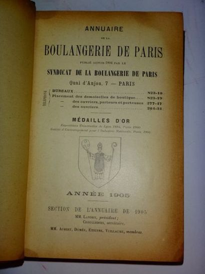 null ANNUAIRES DE LA BOULANGERIE DE PARIS.

Ensemble de 25 volumes reliés dans différentes...