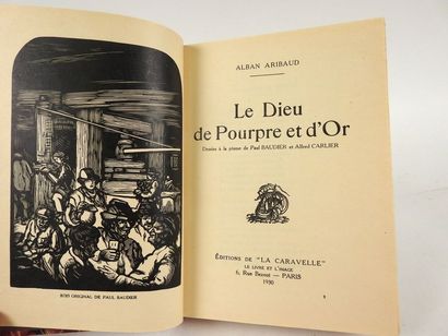 null ARIBAUD, Alban. Le Dieu de Pourpre et d'Or. Dessins à la plume de Paul BAUDIER...