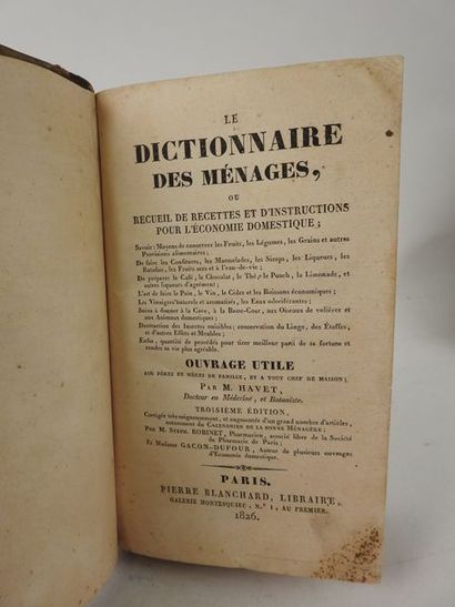 null HAVET et LANCIN. Le Dictionnaire des me?nages, ou recueil de recettes et d’instructions......