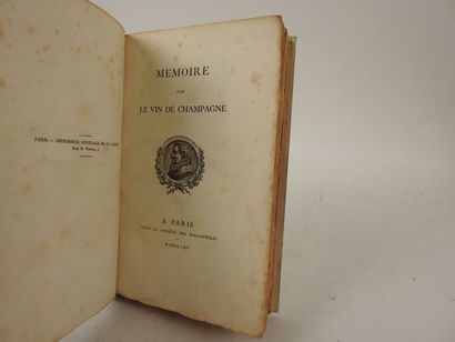 null LOUIS-PERRIER. Mémoire sur le Vin de Champagne.

Paris, Pour la Société des...
