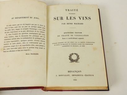 null MACHARD, Henri. Traité Pratique sur les Vins.

Besançon, Bonvalot, 1865. In-12,...