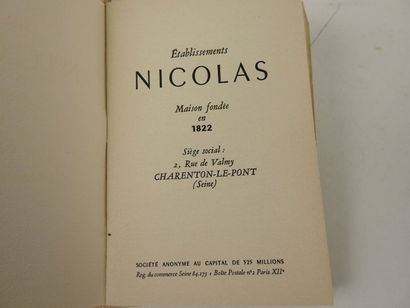 null NICOLAS (Établissements). Nicolas 1952 "Nectar et Glouglou". 

Paris, Draeger,...