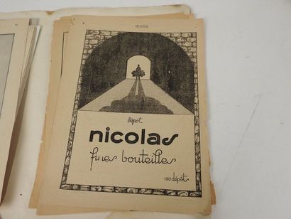 null NICOLAS (Ets). Lot de documents divers. 

-4 publicités du journal "Les Annales",...