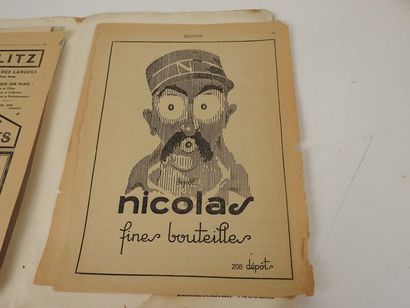 null NICOLAS (Ets). Lot de documents divers. 

-4 publicités du journal "Les Annales",...