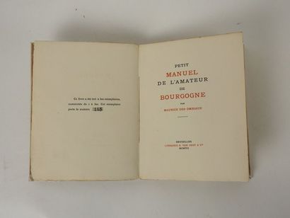 null OMBIAUX, Maurice des. Petit Manuel de l'Amateur de Bourgogne.

Bruxelles, Librairie...