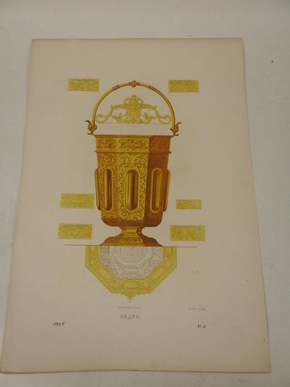 null Orfèvrerie Russe. 

2 lithographies en couleurs du 19 ème siècle. 52 x 37 cm....
