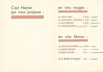 null Plaquette Nicolas "Prix Courants" 

2 feuillets. Imp. Draeger. 29 x 23 cm.
