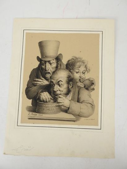 null BOILLY. 

Lithographie de 1824 montée. 23 x 19 cm. La gourmandise.