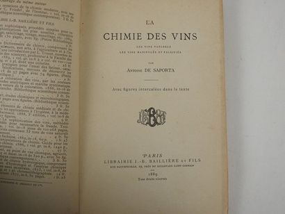 null SAPORTA, Antoine de. La Chimie des Vins. Les Vins naturels, les Vins manipulés...