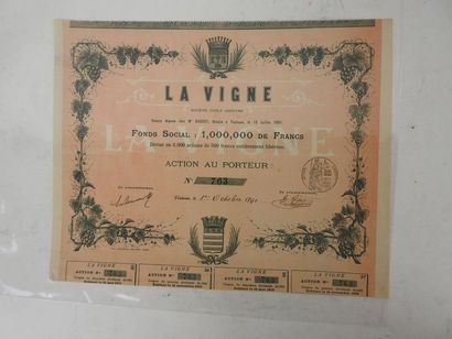 null Vigne (la), action de 500 Francs, Toulouse 1891