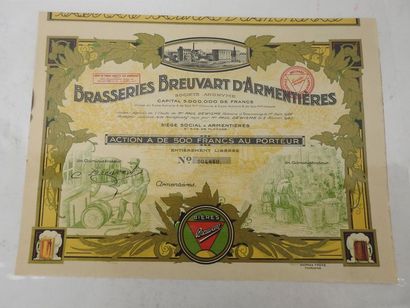 null Brasseries Breuvart d’Armentières, 500 Francs, Armentières 1923, bières