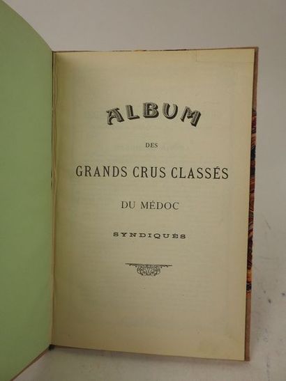 null ALBUM des Grands Crus classés du MÉDOC. 

Bordeaux, Féret & Fils, 1910. In-8,...