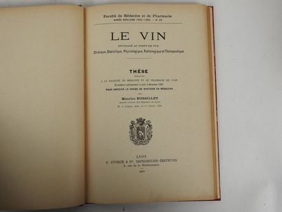 null BUSSILET, Maurice. Le Vin envisagé au point de vue chimique, statistique, physiologique,...