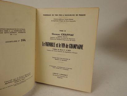 null CHAPPAZ, Georges. Le Vignoble & le Vin de Champagne. 

Paris, Larmat, 1951,...