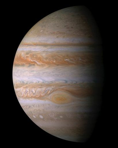 null Nasa. Belle vue de la planète Jupiter obtenue lors de son survol par la sonde...