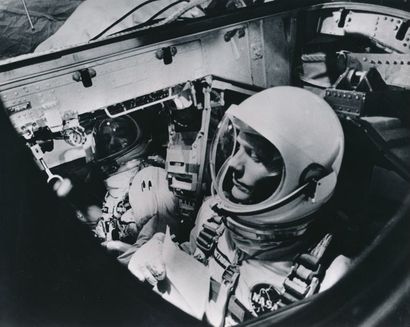 null Nasa. Les astronautes Neil Armstrong et Dave Scott à bord de la capsule GEMINI...