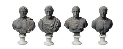 Rafael CIDONCHA (né en 1952) Quatre portraits en buste des Empereurs Hispano-Romains...