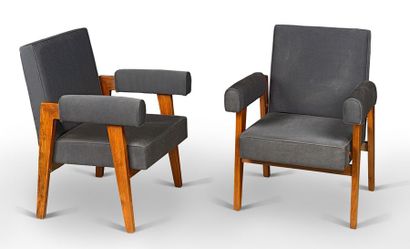 Pierre Jeanneret (1896-1967) et Le Corbusier (1887-1965) Paire de fauteuil dit «Advocate...