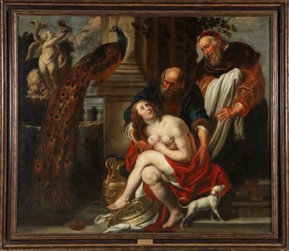 Ecole Flamande du XVII° siècle, atelier de Jacob Jordaens Suzanne et les vieillards...