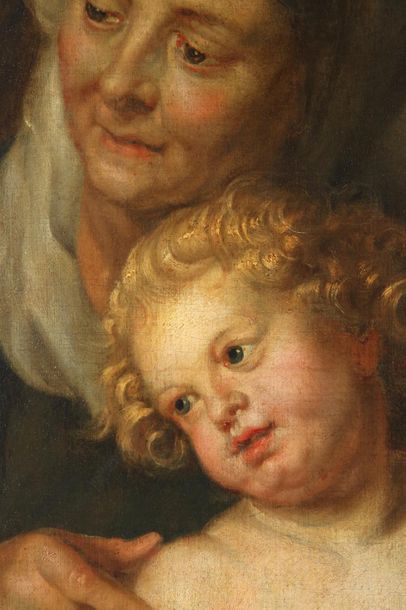 Pierre Paul Rubens et son atelier (Siegen 1577 - Anvers 1640) La Sainte Famille avec...