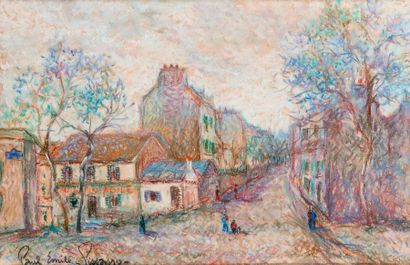 Paul Émile PISSARRO (1884-1972) Montmartre et le Lapin Agile Pastel Signé en bas...