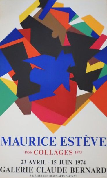 null Maurice Estève (d'après)
Affiche de l'exposition à la Galerie Claude Bernard,...