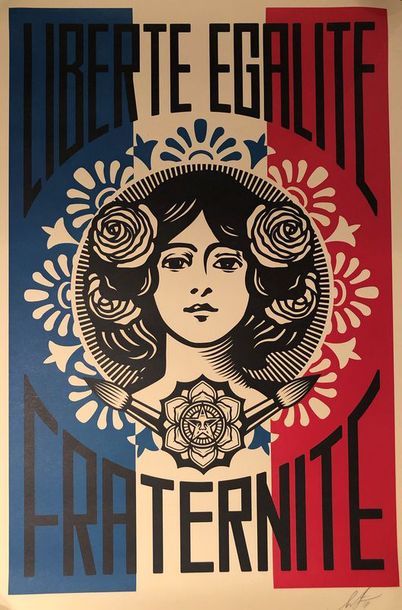 null Shepard Fairey dit Obey (né en 1970)

Liberté, égalité, fraternité, 2018

Sérigraphie...