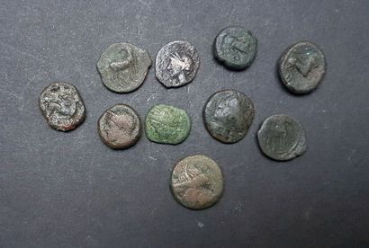 null Lot de 10 monnaies grecques, essentiellement pour Carthage, IV-IIIème siècle...