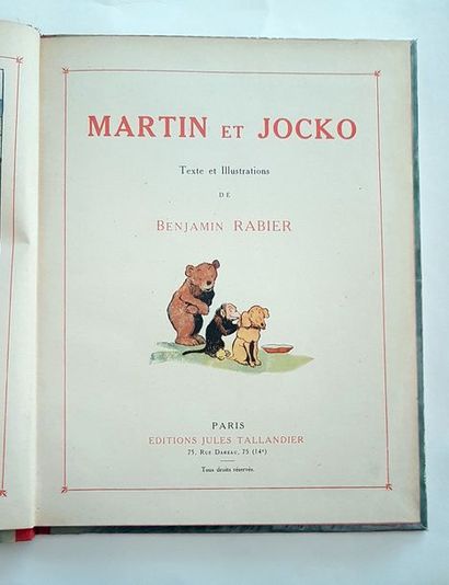 null RABIER Benjamin

Martin et Jocko

Editions Tallandier, très bon état, 1912