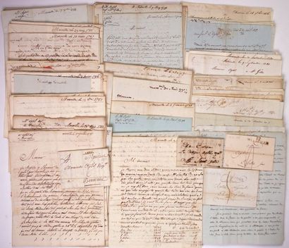 null GARD. FAMILLE APTEL NÉGOCIANTS. 125 Lettres commerciales, de 1783 à 1828, adressées...